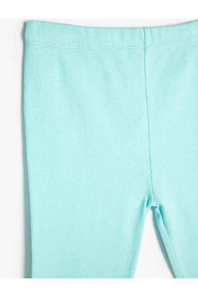 Koton Colanți Capri de bază cu talie elastică din bumbac cu nervuri