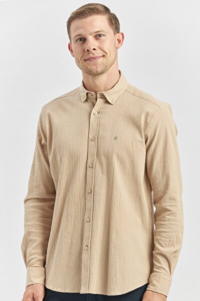 İmza Довгорукавна сорочка з гофре та бією з бавовни, slim fit, повсякденна - ...