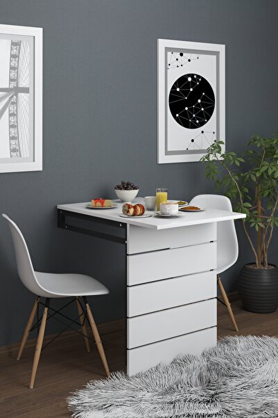 moka park avm Duvara Monte Katlanabilir Metal Ayaklı Dikdörtgen Mutfak Masası...