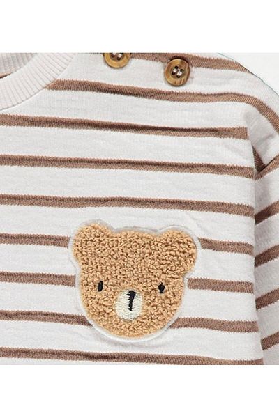 Çipil Brown Curl Bear Sweatshirt and Jogger Outfit