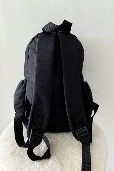 chantacim Outdoor Mini Backpack Shoulder Bag - Black Parachute Fabric