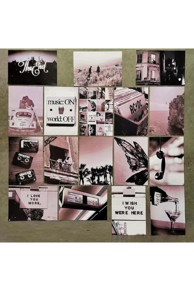 Attach Poster Set 22 Siyah Beyaz Duvar Kağıdı