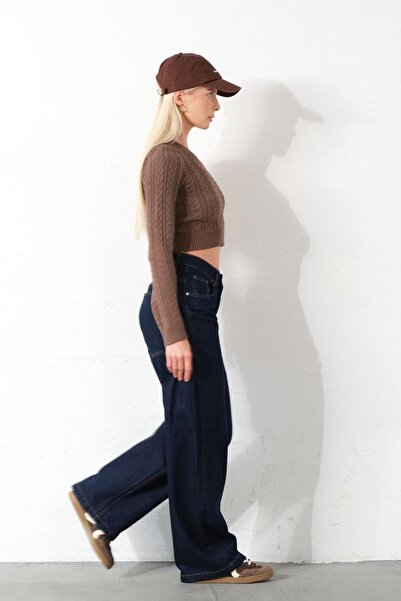 Maule Χαλαρή εφαρμογή σκούρο μπλε τζιν παντελόνι - φαρδύ τζιν @varese