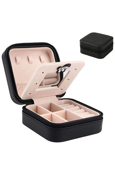 Boldy Travel Jewelry Box with Mirror - Jewelry Organizer Box - Mini Jewelry Box - Accessory Box - Jewelry Organizer