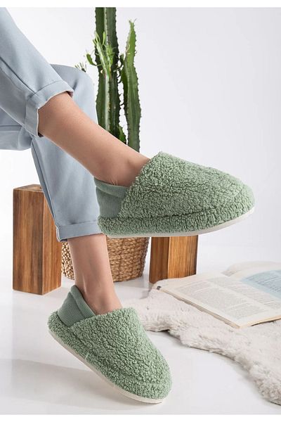 MODVALU Lamb Fabric Wool Γυναικεία Οικιακά Παπούτσια - Αθόρυβη σόλα και ελαστικές παντόφλες