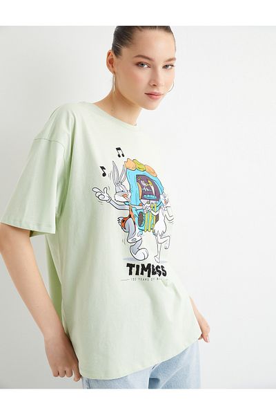 Koton Bugs Bunny and Lola Bunny T-Shirt Licensed Short Sleeve Crew Neck Cotton