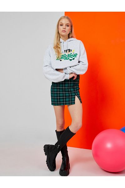 Koton Powerpuff Girls Licensed Sweatshirt Oversize Hooded With Fleece Inside