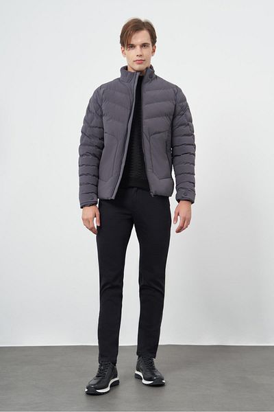 İmza Κλασικό παλτό με γιακά Judge Slim Fit με σκούρο ανθρακί 1007245153