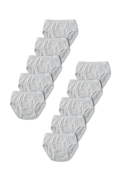 GizaKids 100% Cotton Boy's Slip Panties Underwear Set of 10
