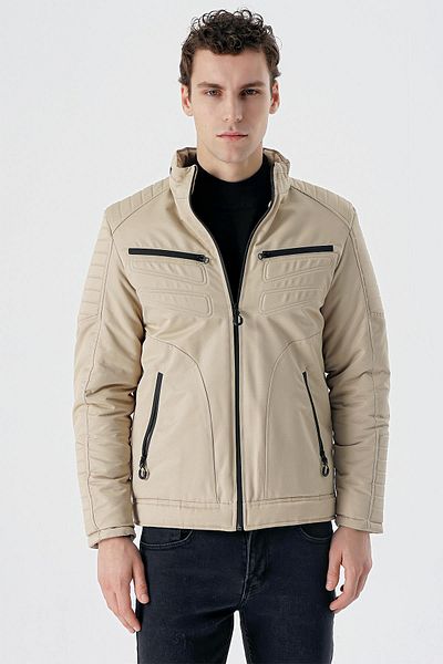 İmza Πέτρινο γιακά με επένδυση Comfort Fit Relaxed Cut Casual παλτό 1007235166