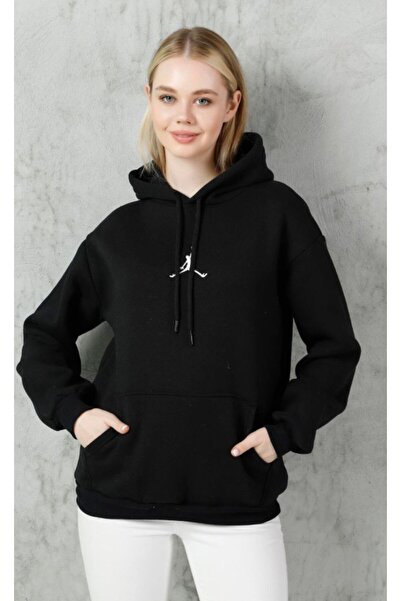 ALCİNOUS BEYAZ OVERSİZE BASKILI KAPŞONLU худі з капюшоном, 100% бавовна