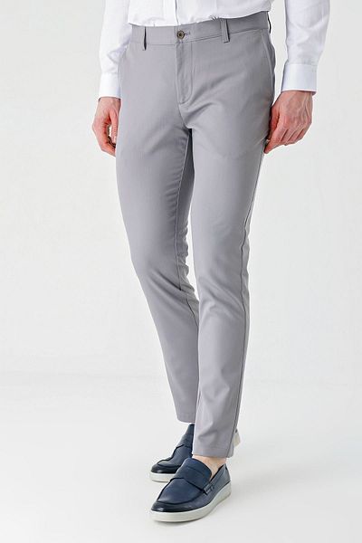 İmza Γκρι βαμβακερή τσέπη Gabardine Comfort Fit Casual παντελόνι με χαλαρή εφαρμογή 1003240113