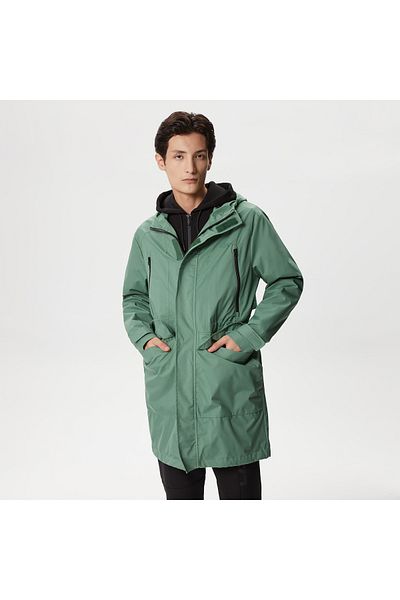 Lacoste Men's Regular Fit Hooded Printed Khaki Coat