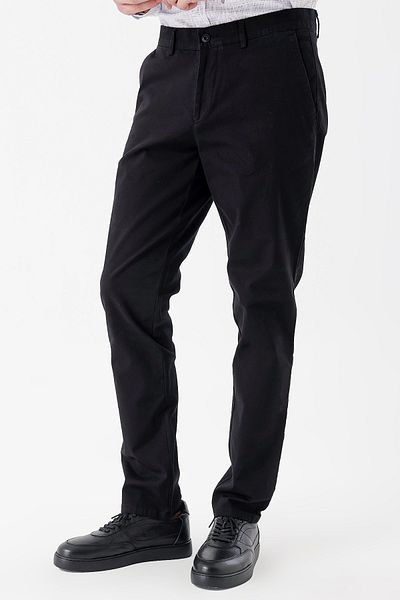 İmza Black Cotton Side Pocket Casual Comfort Fit Chino Trousers 1003235154