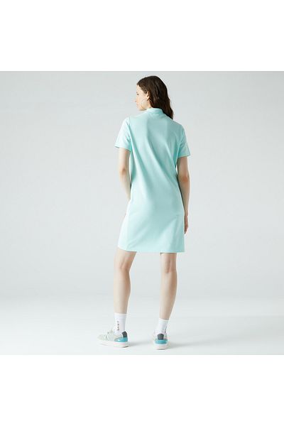 Lacoste Women's Regular Fit Short Sleeve Polo Neck Light Green Dress