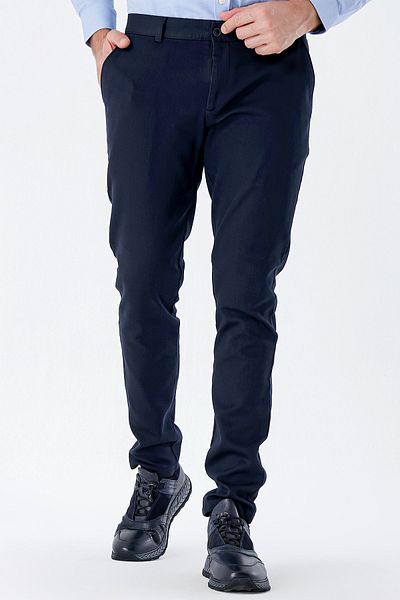 İmza Dark Navy Cotton Side Pocket Casual Slim Fit Chino Pants 1003235120
