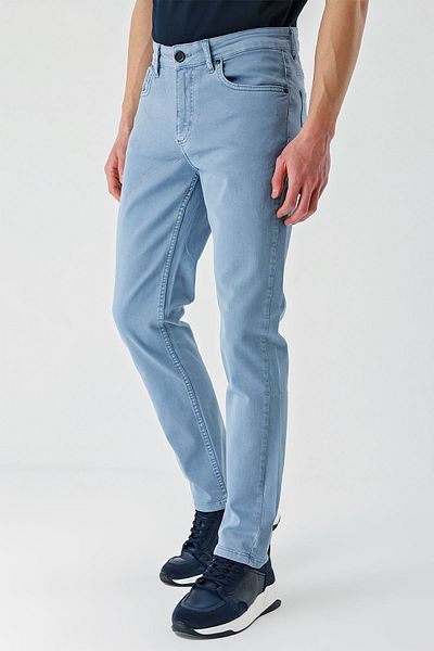 İmza Dark Turquoise Cotton 5 Pocket Casual Slim Fit 5 Pocket Pants 1003240318