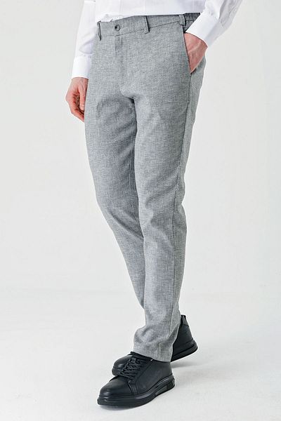 İmza Casual Comfort Fit Black Linen Jogger Pants - Side Pocket, Elastic 1003240159