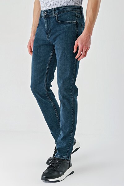 İmza Темно-хакі габардин 5 кишень Slim Fit вузький крій Casual джинси 1023240150