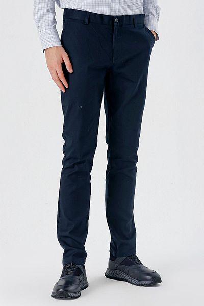 İmza Dark Navy Cotton Side Pocket Casual Slim Fit Chino Pants 1003240151