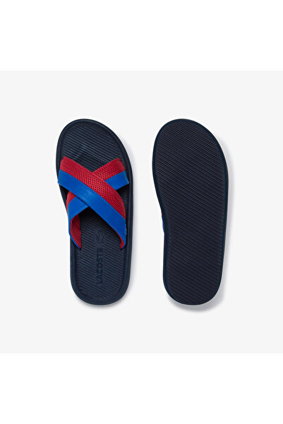 Lacoste Croco Cross Strap 1201Cfa Kadın Mavi Deri Terlik