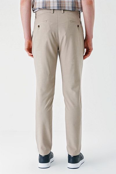 İmza Μπεζ Comfort Fit Casual Παντελόνι - Dobby, Lycra και Πλαϊνές Τσέπες 1003240158
