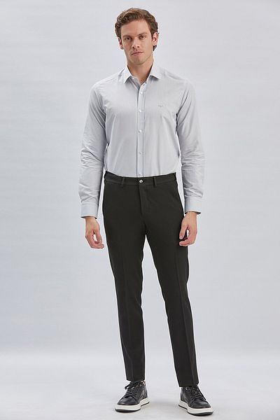 İmza Black Stretchy Elastic Side Pocket Casual Slim Fit Adjustable Belt Pants 1003240162