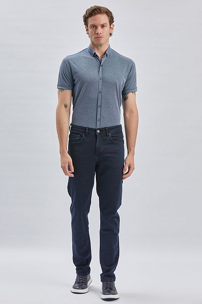 İmza Dark Navy Blue Gabardine Cotton 5 Pockets Slim Fit Slim Fit Casual Denim Pants1023240158
