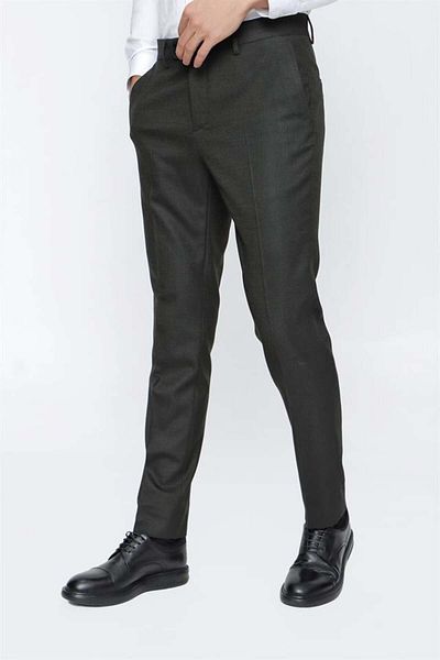 İmza Σκούρο Χακί Slim Fit Slim-Fit Classic Παντελόνι 1003225167