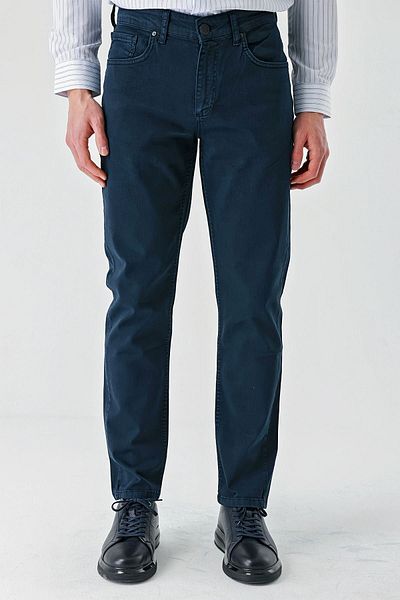 İmza Dark Navy Cotton 5 Pocket Casual Slim Fit 5 Pocket Pants 1003240318