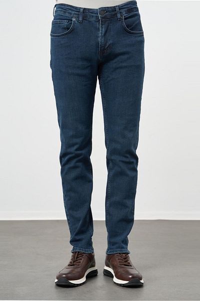 İmza Σκούρο Χακί Slim Fit Gabardine Denim Παντελόνι - 5 Τσέπες, Casual Style 1023245155