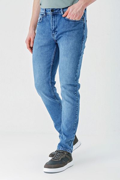 İmza Dark Blue Gabardine Cotton 5-Pocket Slim Fit Slim Fit Casual Denim Trousers1023240154