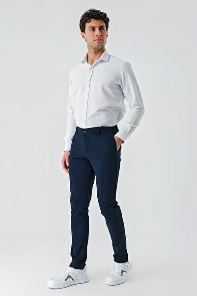 İmza Темно-сині бавовняні штани-джоггери з кишенями з боків, вільного крою, 1003240206