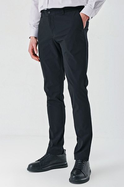 İmza Black Cotton Side Pocket Casual Slim Fit Jogger Pants 1003240206