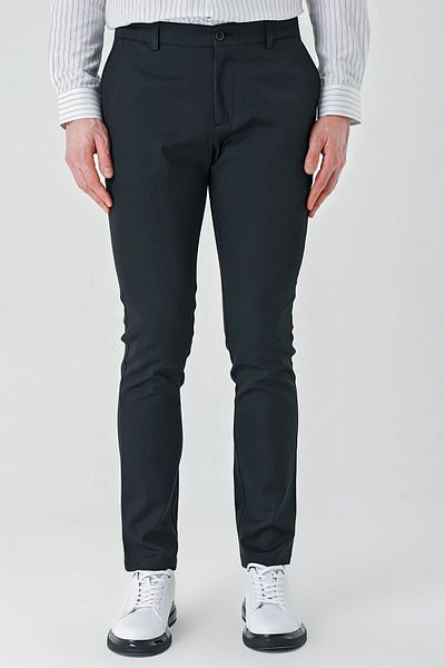 İmza Black Cotton Side Pocket Casual Slim Fit Chino Pants 1003240156