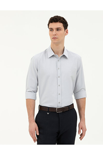 Pierre Cardin Gri Slim Fit Uzun Kollu Gömlek 50282967-VR024