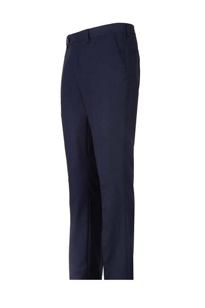 İmza Pantaloni de bază slim fit din gabardine bleumarin cu buzunare laterale 1003190013