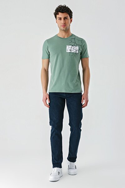 İmza Μπλουζάκι με λεπτή εφαρμογή από 100% βαμβακερό ύφασμα με στάμπα με σκούρο βιζόν 1011240180