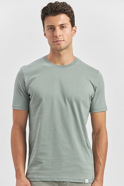 İmza Μπλουζάκι Green Slim Fit Crew Neck - Κοντό μανίκι, μασίφ υφασμάτινο πόδι 1011240193