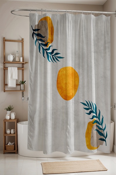EVPANYA 175x200cm Boho palmin listovi i žuti mesec Sa deznom kupaonska zavjesa