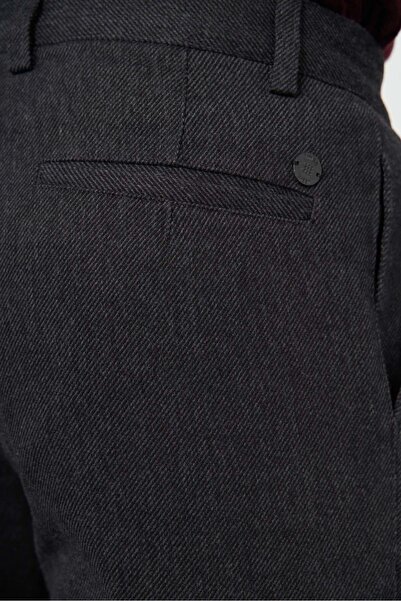 İmza Black Cotton Side Pocket Casual Slim Fit Chino Trousers 1003245162
