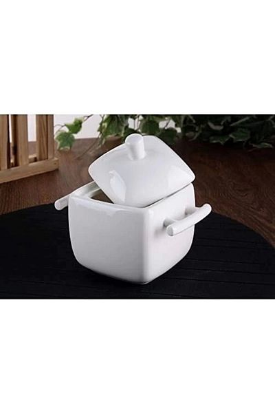 GÖNÜL Porcelain Sugar Bowl with Handle 14.5-9,5-12.5 Cm
