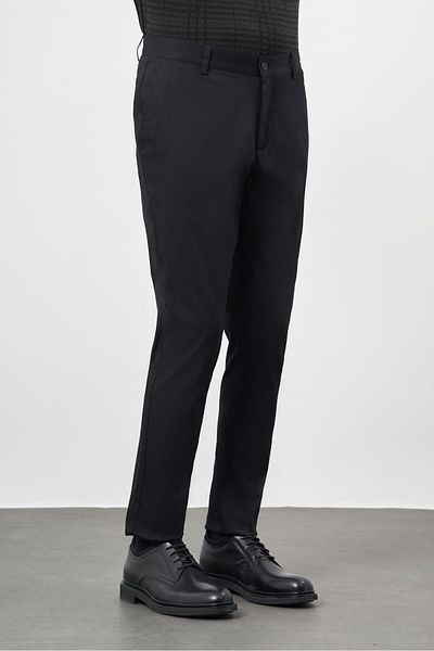 İmza Black Cotton Side Pocket Casual Comfort Fit Chino Trousers 1003245164
