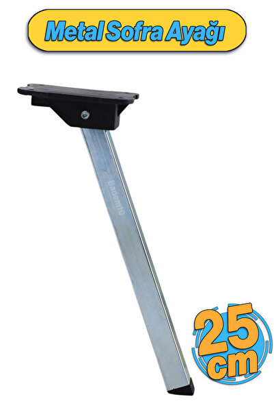 Badem10 Sofra Ayağı 25 cm Metal Plastik Siyah Taban Katlanır Yer Sofrası Sini Altı Mobilya Ayak Sehpa Masa