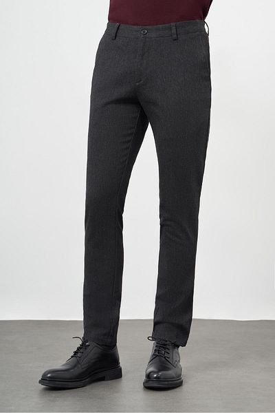 İmza Black Cotton Side Pocket Casual Slim Fit Chino Trousers 1003245162
