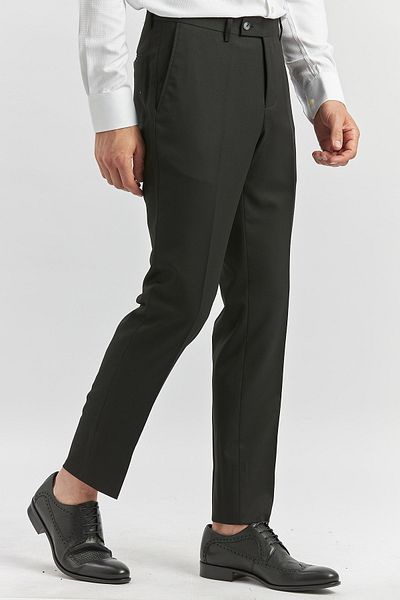 İmza Μαύρο Slim Fit Classic Παντελόνι - Αυτομοτίβο, Υφασμάτινα Πόδια 1003240165