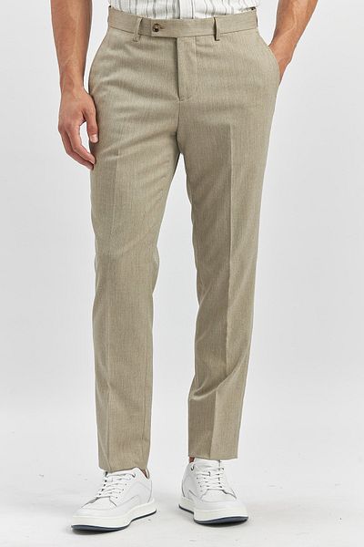 İmza Μπεζ Slim Fit Classic Παντελόνι - Αυτομοτίβο, Υφασμάτινα Πόδια 1003240165