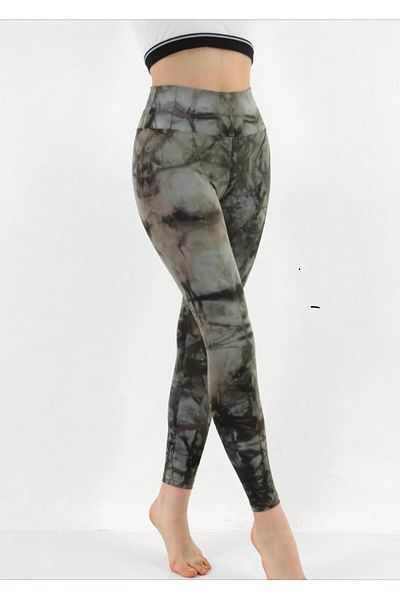 DynamicLeggings Jambiere sport cu talie înaltă cu model Tie-DYE