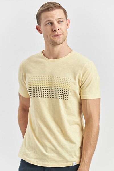 İmza Cloth Leg Yellow Printed - 100% Cotton Slim Fit T-Shirt 1011240182