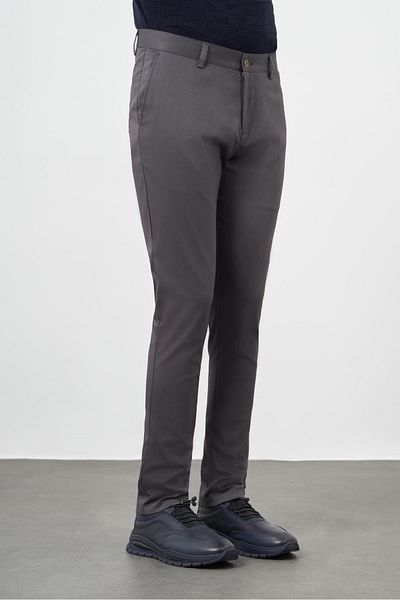 İmza Dark Anthracite Cotton Side Pocket Casual Slim Fit Chino Pants 1003245163